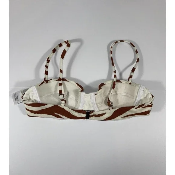 Veronica Beard Azoia Tie Front Bikini Bottoms and Dyer Tiger Stripe Bikini Top - Picture 7 of 12
